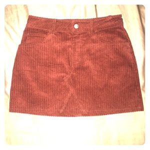 Rust colored corduroy skirt